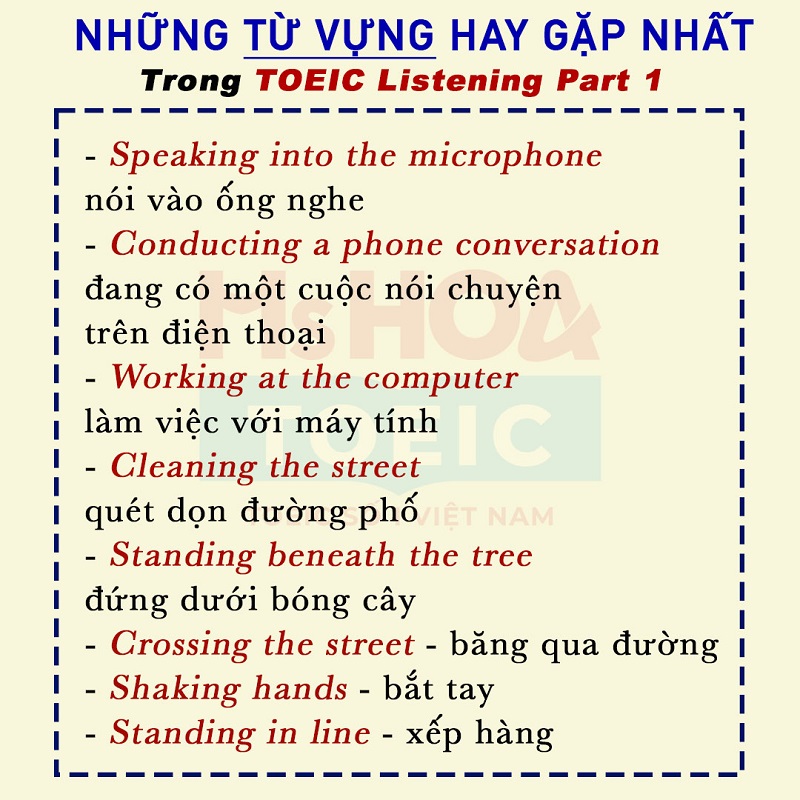 Từ Vựng Part 1 TOEIC PDF: Bí Quyết Học Hiệu Quả và Dễ Nhớ